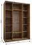 Kleiderschrank / Schiebetürenschrank | Soft-Close | 11 Fächer | 245,5 x 160 x 64 cm | 2 Kleiderstangen | Farbe: Kaschmir | 2 Schiebetüren | Spiegel
