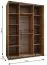 Kleiderschrank / Schiebetürenschrank | Farbe: Schwarz | Spiegel | 245,5 x 170 x 64 cm | 2 Schiebetüren | 11 Fächer | Soft-Close | 2 Kleiderstangen