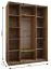 Kleiderschrank / Schiebetürenschrank | Farbe: Schwarz | Spiegel | 245,5 x 170 x 64 cm | 2 Schiebetüren | 11 Fächer | Soft-Close | 2 Kleiderstangen