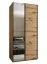 Kleiderschrank / Schiebetürenschrank | 2 Kleiderstangen | 245,5 x 110 x 64 cm | Spiegel | 6 Fächer | 2 Schiebetüren | Farbe: Eiche Artisan | Soft-Close