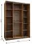 Kleiderschrank / Schiebetürenschrank | Farbe: Schwarz | Soft-Close | 2 Kleiderstangen | 11 Fächer | 2 Schiebetüren | Spiegel | 245,5 x 160 x 64 cm