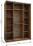 Kleiderschrank / Schiebetürenschrank | Soft-Close | Farbe: Weiß | 245,5 x 170 x 64 cm | 2 Kleiderstangen | Spiegel | 2 Schiebetüren | 11 Fächer