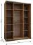 Kleiderschrank / Schiebetürenschrank | 2 Schiebetüren | Spiegel | 245,5 x 170 x 64 cm | 2 Kleiderstangen | Soft-Close | Farbe: Schwarz | 11 Fächer