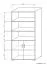 Regal Curug 18, Farbe: Nuss / Ulme - Abmessungen: 188 x 90 x 34 cm (H x B x T)