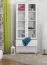 Vitrine Kiefer massiv Vollholz weiß lackiert B007 - Abmessung 190 x 80 x 42 cm (H x B x T)
