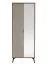 Drehtürenschrank mit viel Stauraum | 68,5 x 35 x 195 cm | 5 Fächer | Eiche Cremona / Beige | Griffe aus Metall | 4 Einlegeböden | 1 Spiegel | 2 Türen
