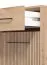 Garderobe Komplett - Set A Paduna, 5-teilig, Farbe: Eiche Artisan, ein Garderobenschrank, eine Kommode, ein Schuhschrank mit Sitzkissen, Spiegel und Garderobe mit 6 Haken