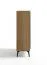 Highboard / Kommode | ABS-Kantenschutz | 102,5 x 35,5 x 123 cm | inkl. LED-Beleuchtung | Beine aus Metall | 6 Fächer | Eiche Cremona / Beige | 3 Türen