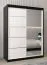 120 cm breiter Kleiderschrank mit 5 Fächern und 2 Türen | Farbe: Weiß / Schwarz Abbildung