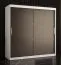 Edler Kleiderschrank mit 10 Fächern Liskamm 14, Farbe: Weiß matt / Schwarz matt - Abmessungen: 200 x 180 x 62 cm (H x B x T), mit genügend Stauraum