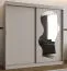 Schiebetürenschrank / Kleiderschrank Lagginhorn 20, Farbe: Kaschmir, 2 Meter breit, zwei Kleiderstangen, 10 Fächer, Aluminiumschienen, eine Spiegeltür