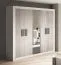 2,1 Meter hoher Kleiderschrank / Drehtürenschrank | Grau / Weiß | Jolais 02 Spiegel | 210 x 231 x 57 cm | 10 Fächer | 6 Schubladen | 4 Türen | 2-farbig