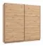 Einfacher Schiebetürenschrank Kule 09, Farbe: Eiche Artisan, zwei Kleiderstangen, 10 Fächer, Maße: 210 x 217 x 62,5 cm, gute Verarbeitung