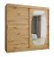 Schiebetürenschrank mit einer Spiegeltür Musala 17, Farbe: Eiche Artisan, 2 Meter breit, 10 Fächer, zwei Kleiderstangen, Aluminiumschienen, Kleiderschrank