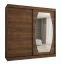 Kleiderschrank / Schiebetürenschrank | Farbe: Walnuss | 2 Meter breit | eine Spiegeltür | 10 Fächer | zwei Kleiderstangen | Aluminiumschienen