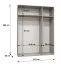 Drehtürenschrank / Kleiderschrank | Farbe: Schwarz | 1 Spiegeltür | Griffe: Schwarz | 2 Fächer | Soft-Close | 2 Kleiderstangen | Maße: 150 x 52 x 202 cm | ABS