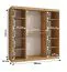 Kleiderschrank | 1 Spiegeltür | Farbe: Eiche Artisan | hochwertig Verarbeitet | 180 x 62 x 200 cm | Schiebetürenschrank | 10 Fächer | 2 Kleiderstangen