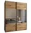 Kleiderschrank / Schiebetürenschrank | Farbe: Eiche Artisan | Spiegel | Soft-Close | 2 Kleiderstangen | 245,5 x 190 x 64 cm | 2 Schiebetüren | 11 Fächer