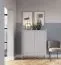 Wohnzimmer Komplett - Set S Worthing, 4-teilig, Farbe: Grau / Gold