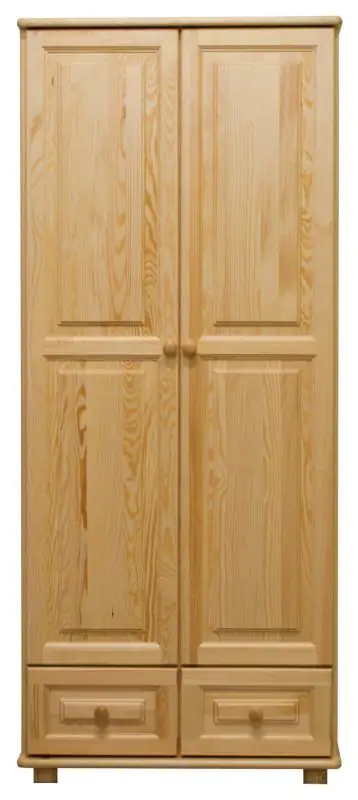 Massivholz-Kleiderschrank, Farbe: Natur 190x80x60 cm Abbildung