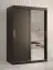 Stylischer Kleiderschrank mit einer Spiegeltür Liskamm 32, Farbe: Schwarz matt - Abmessungen: 200 x 120 x 62 cm (H x B x T), mit fünf Fächern