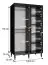 Dunkler Schiebetürenschrank mit zwei Kleiderstangen Jotunheimen 64, Farbe: Schwarz - Abmessungen: 208 x 120,5 x 62 cm (H x B x T)