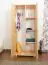 Holzschrank Kleiderschrank Schlafzimmerschrank, Farbe: Natur 190x80x60 cm