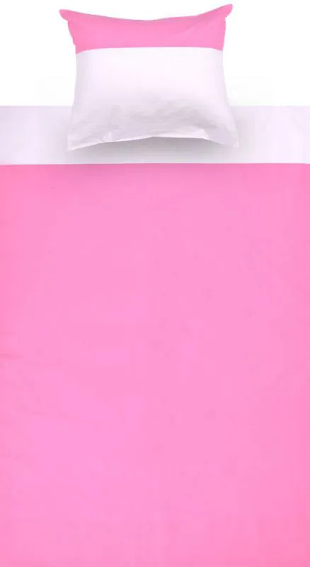 Kinder - Bettwäsche 2-teilig - Farbe:Rosa/Weiß