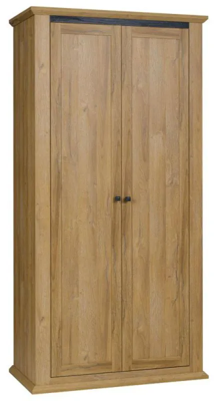 Schlafzimmer - Kleiderschrank, Farbe: Eiche - Abmessung: 200 x 100 x 54 cm (H x B x T) Abbildung