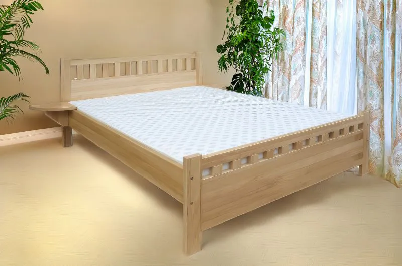 Doppelbett / Gästebett Buche Vollholz massiv natur 108, inkl. Rollrost - Abmessungen 180 x 200 cm