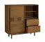 Kommode | Sideboard | Eiche Karamell | 109 x 43 x 111 cm | 2 Schiebetüren | Schiebetürsystem mit Schließdämpfung | 3 Einlegeböden | 5 Fächer | 2 Schubladen | Inginele 03