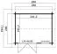Gartenhaus G222 Carbongrau inkl. Fußboden - 44 mm Blockbohlenhaus, Grundfläche: 4,61 m², Satteldach