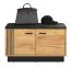 Sitzbank mit Stauraum / Schuhschrank Lautela 03, Farbe: Eiche / Schwarz - Abmessungen: 49 x 80 x 34 cm (H x B x T), mit 2 Türen und 2 Fächern