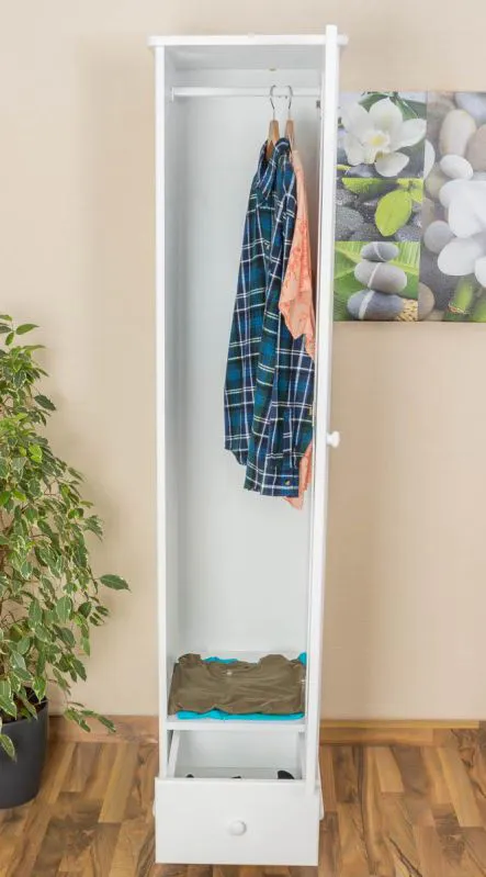 weißer Kleiderschrank 195x45x59 cm Abbildung