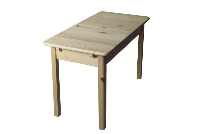 Esszimmertisch 120x75 cm Kiefer massiv, Ausziehbar auf 155, Farbe: Natur Abbildung