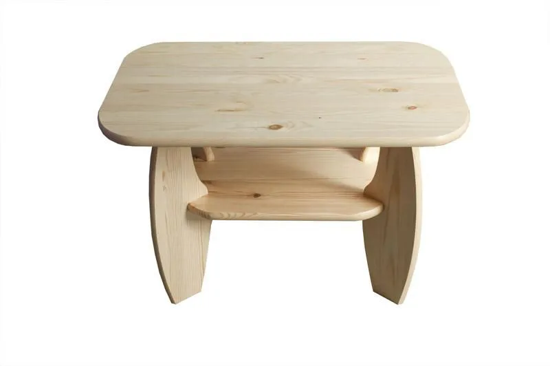Couchtisch Kiefer Massivholz Farbe: Natur 60x110x75 cm Abbildung