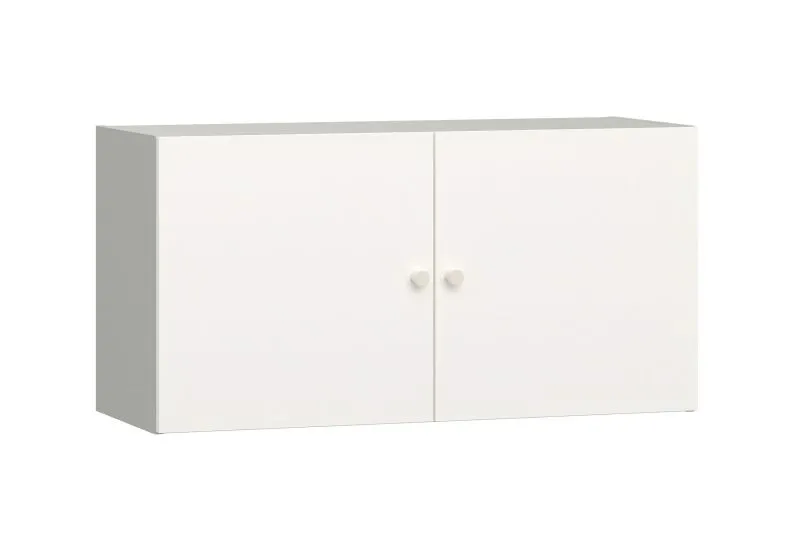 Hängeschrank im schlichten Design Aenna 84, robust und stabil, Farbe: Weiß / Grau, Maße: 50,5 x 33,5 x 100,5 cm, einfaches und modernes Design
