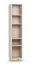 Bücherregal | schmal | Farbe: Beige | Maße: 39 x 38 x 194 cm | sehr stabiles Regal auch bei Belastung | 5 Fächer | Beine: Metall | für Wohnzimmer oder Büro