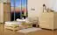 Einzelbett / Gästebett Kiefer Vollholz massiv natur A7, inkl. Lattenrost - Abmessungen: 90 x 200 cm