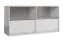 Schlichte Kommode in Grifflosem Design Alwiru 01, Kiefer Weiß / Grau, 75 x 142 x 44 cm, zwei Schubladen, zwei offene Fächer, ABS Kantenschutz 