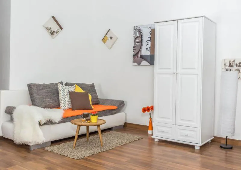 weißer Schlafzimmerschrank massiv 190x80x60 cm Abbildung