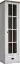 Vitrine Segnas 10, Farbe: Kiefer Weiß / Eiche Braun - 198 x 50 x 43 cm (H x B x T)