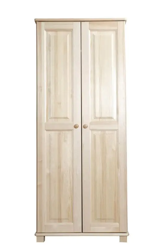 Massivholz Schlafzimmerschrank Kiefer, Farbe: Natur 190x90x60 cm Abbildung