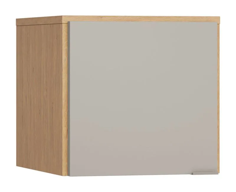 Aufsatz für eintürigen Kleiderschrank Nanez 12, Farbe: Eiche / Grau - Abmessungen: 45 x 47 x 57 cm (H x B x T)