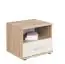 Nachttisch mit einer Schublade und einen offenen Fach Velle 11, Farbe: Eiche Sonoma / Weiß - Abmessungen: 38 x 45 x 40 cm (H x B x T)