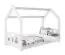 Kinderbett / Hausbett Kiefer Vollholz massiv weiß lackiert D2A, inkl. Lattenrost - Liegefläche: 80 x 160 cm (B x L)