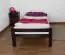 Dunkles Bett für Kinderzimmer / Jugendzimmer "Easy Premium Line" K1/1n, massives Buchenholz Schokobraun - Liegefläche 90 x 190 cm