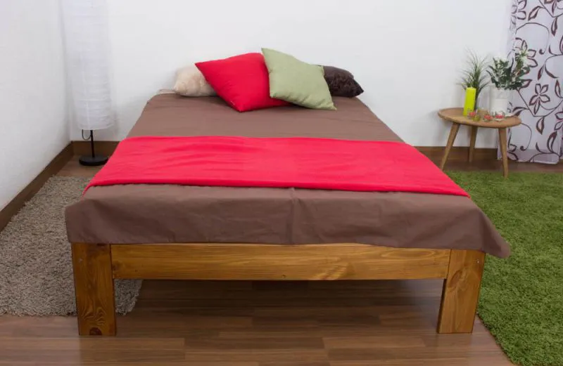 Massivholzbett Kiefer 120 x 200 cm Eiche Abbildung