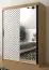 Edler Kleiderschrank mit fünf Fächern Mulhacen 86, Farbe: Eiche Artisan / Weiß matt / Schwarz matt - Abmessungen: 200 x 150 x 62 cm (H x B x T), mit genügend Stauraum