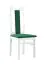 Stuhl Bachtel 10, Buchenholz Vollholz massiv, Farbe: Kiefer Weiß / Grüne Polsterung - Abmessungen: 99 x 42 x 54 cm (H x B x T)